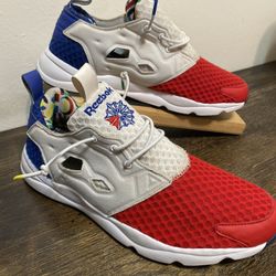 Reebok Furylite Red White Blue Men Shoes Size 10 Running sneaker USA  AR009 Used