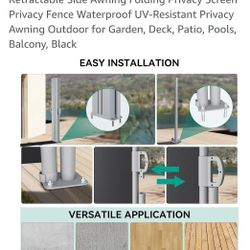 Retractable privacy screen 