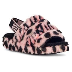 Ugg Fluff Yeah Animalia Pink Leopard Slippers Size 9