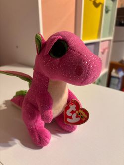 Ty Beanie Boo Pink Dragon Plush