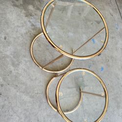Gold Glass Nesting Side Tables