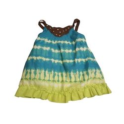 Calypso St. Barth for Target Toddler 5T Green Tie-Dye Top with Brown Accents