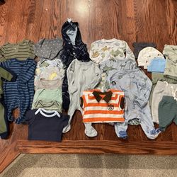 Baby Boys Size 0-3 Month Clothing Lot