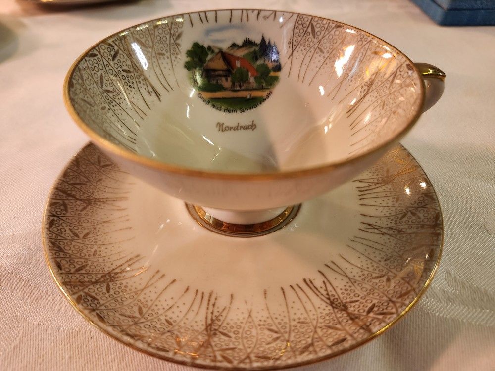 Vintage Elisenfels Gold and Ivory Cup and Saucer