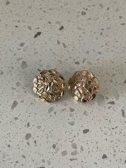Gold nugget earrings