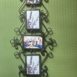 Ornate Metal Hanging Photo Frame Bronze Color 38”x13”