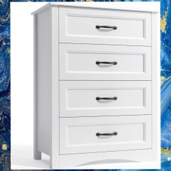 White 4-Drawer Dresser, 36" Tall, New, Unassembled In Box 
