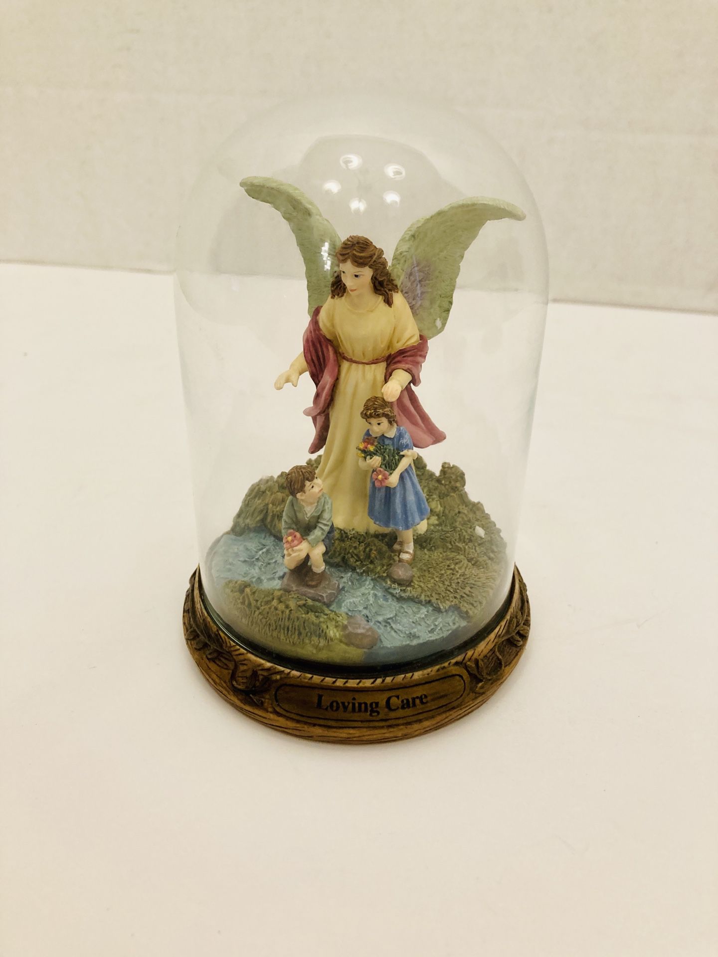 Vintage Limited Edition 1996 Bradford Exchange Someone Watching Over Me Collection Loving Care Guardian Angel Glass Dome Statue Figurine #2