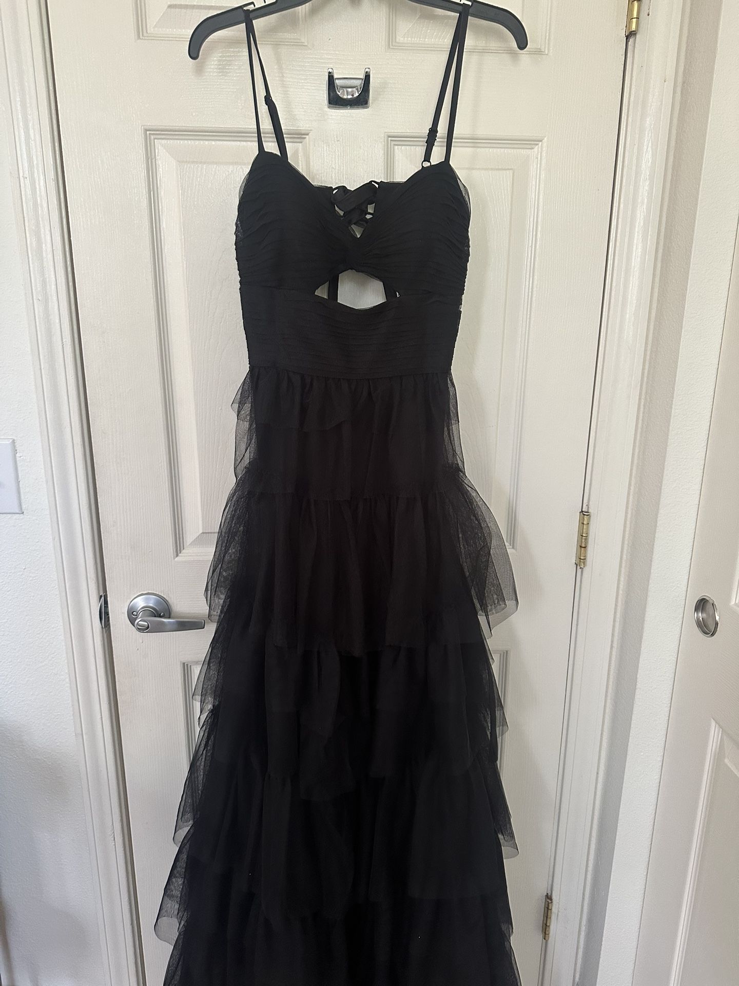 Blondie Nites Black Layered Maxi Dress