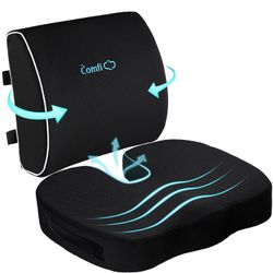 Coccyx Seat Cushion And Lumbar Support Pillow For Office Chair-Gel Infused,Orthopedic Car Seat Cushion Memory Foam Back Support Cushion For Lower Back