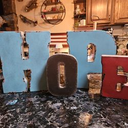 Metal letters, HOPE