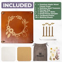 Large Wooden Flower Pressing Kit - DIY Arts and Craft Kit with Dried Flowers  - 10 Layers - Solid Maple Wood Flower Press Kit for Adults with Storage B  for Sale in Warwick, PA - OfferUp