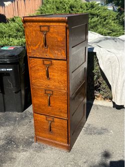 Antique file cabinet, Tiger Oak