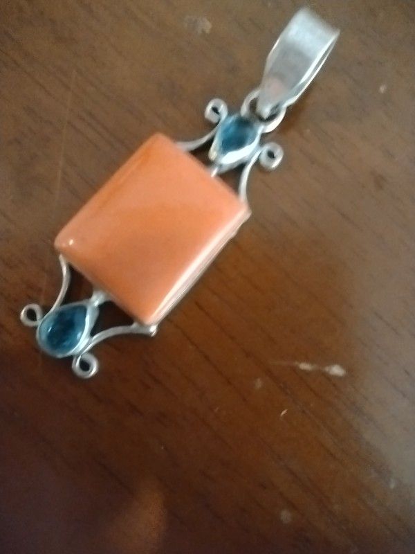 Pendant With Crystals Set In Sterling Silver