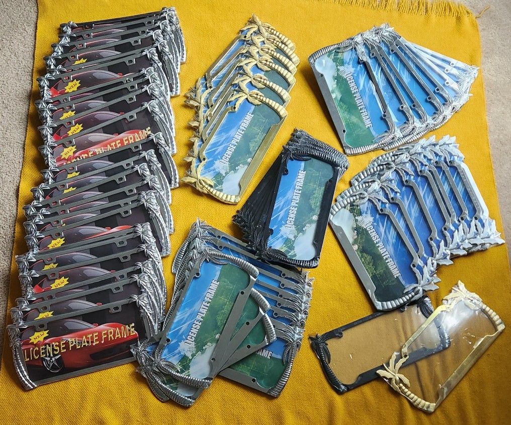 (NEW) License Plate FRAMES Palm Trees Car