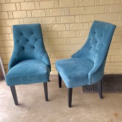 Blue Studded Set of Chairs 