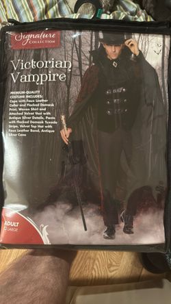 Adult Victorian Vampire Halloween costume With Cane Used Once