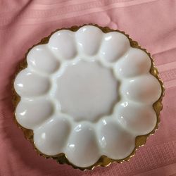 Egg Plate Vintage Anchor Hocking 