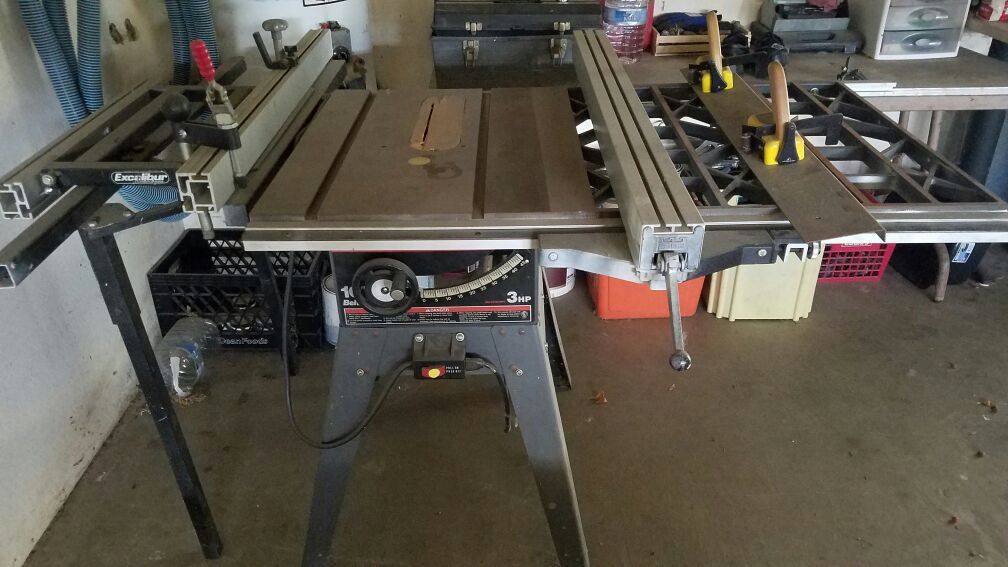 Craftsman table saw with Excalibur sliding table attachment for Sale in