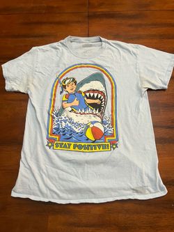 Stay Positive Shark Graphic T-Shirt
