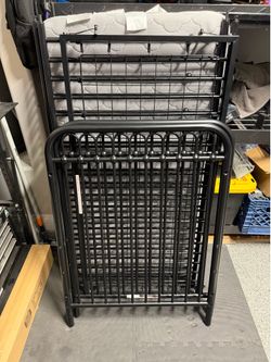 Newton Breathable Mattress + Black Metal Crib ($600+ New)