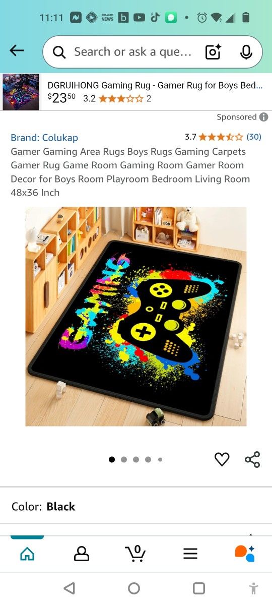 Video Game Rug Size 48 X36 Inches