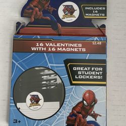New Marvel Spider-Man 16 Valentine's Day Cards and Magnets, Sealed Pack 2019 A-2