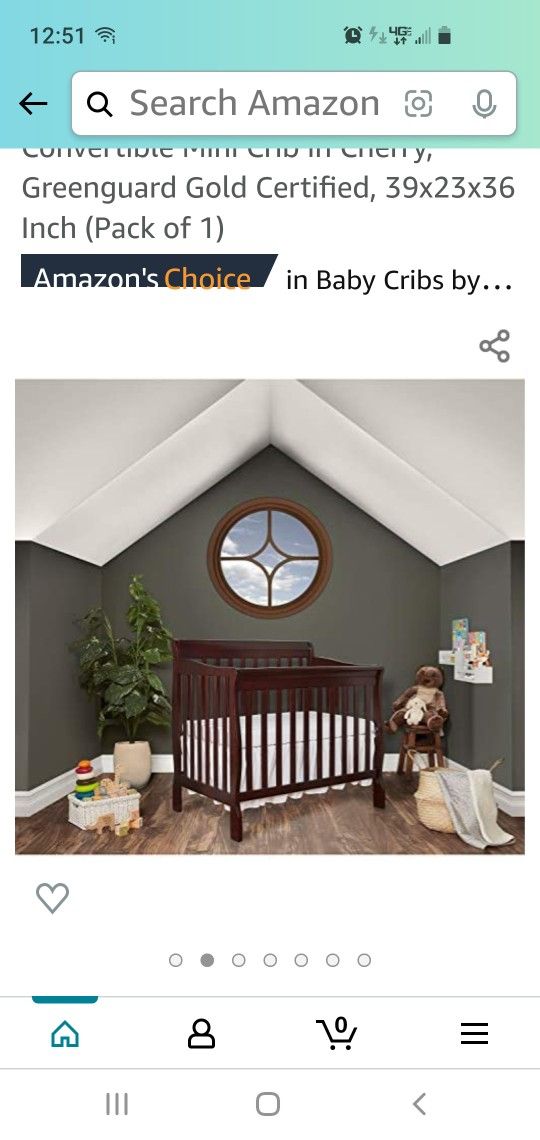 New Dream On Me Aden 4 In 1 Convertible Mini Crib Cherry