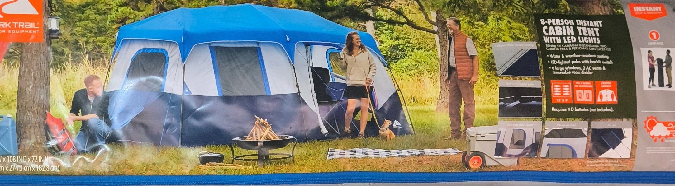 π§βπ€βπ§π8 Person Cabin Tent With LED LIGHTS ποΈπ₯Ύ