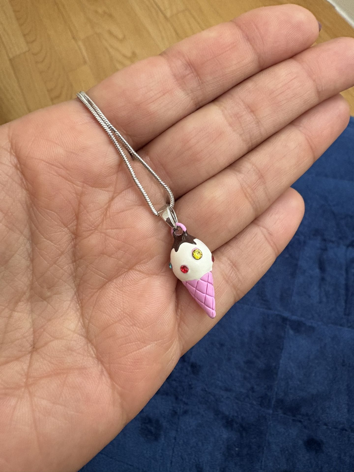 Ice Cream Silver Plated Necklace 