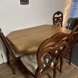 Large Nice Table Wooden With Nice Chairs (4)