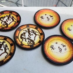 Kokopelli Pottery Plates 