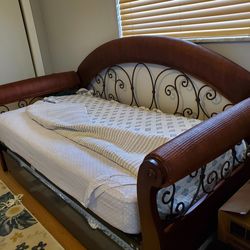 Twin Rattan and Iron Day bed