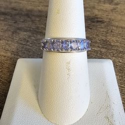10k White Gold And Amethyst Ring -Size 8-