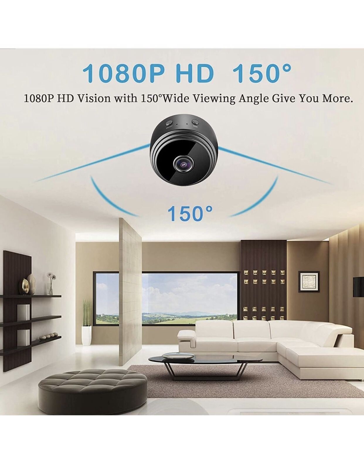 Mini WiFi Camera 150° Wide Angle Lens 1080P Full HD Home Security