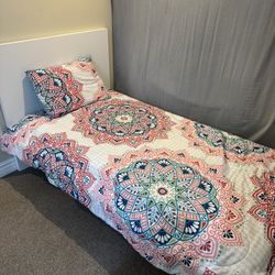 IKEA Twin Bed Frame With Base And Mattress