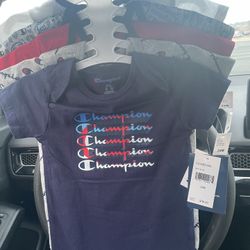 BRAND NEW CHAMPION 5-PACK ONESIES — SIZE 24M