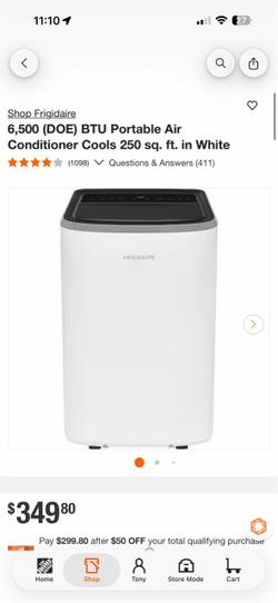 Frigidaire 6,500 (DOE) BTU Portable Air Conditioner - FHPC102AC1