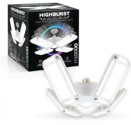90 W 10,000 Lumen LED 6500K Daylight Garage Light Bulb, 4-Panel Adjustable E26 Screw-In