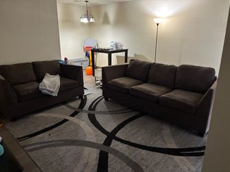 Dark Brown Sofa and Loveseat Set