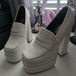 White Chunky Heels