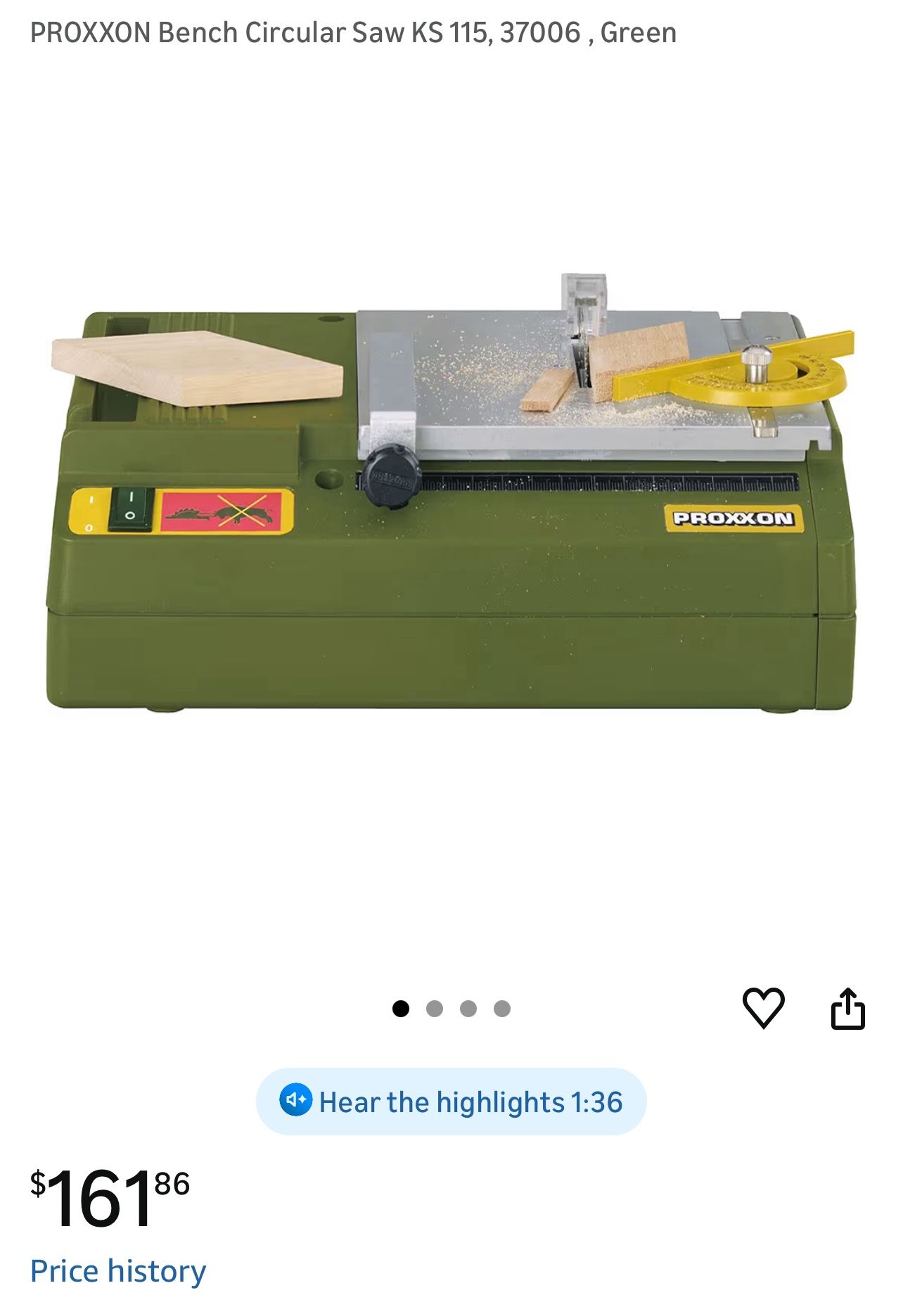 PROXXON Bench Circular Saw KS 115, 37006 , Green Table saw