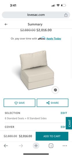 Lovesac Sectional Covers - Alabaster Etched Chenille