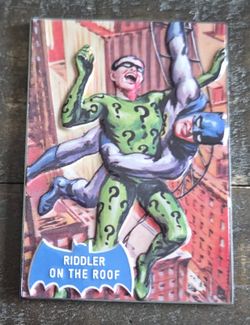 Batman Metal Card Coin  1966 Replica Blue Bat Coin #37B Riddler On the Roof 3-1/2 inch X 2-1/2 inch 4mm Thickness  I  Accept PayPal