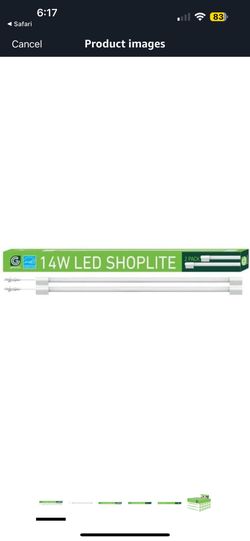 2 Pack 14 W LED Shoplite 5’ Cord On/off Switch