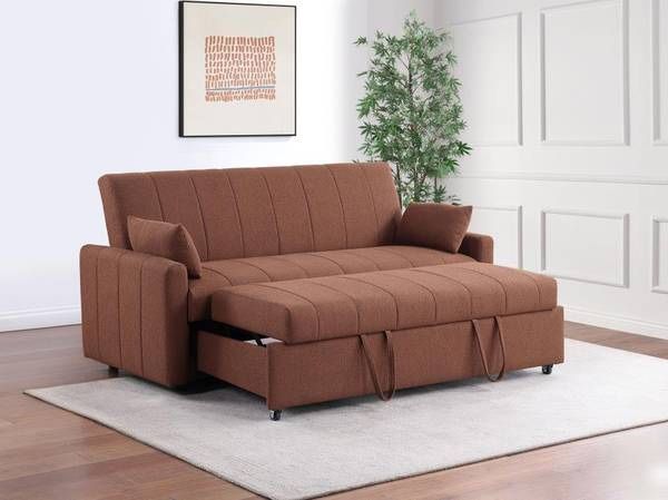 **SALE** New Modern Sleeper Sofa Bed in Beautiful Brown Copper Fabric