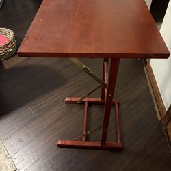 All-Wood and Like New 5-Piece Tray Stand Set 