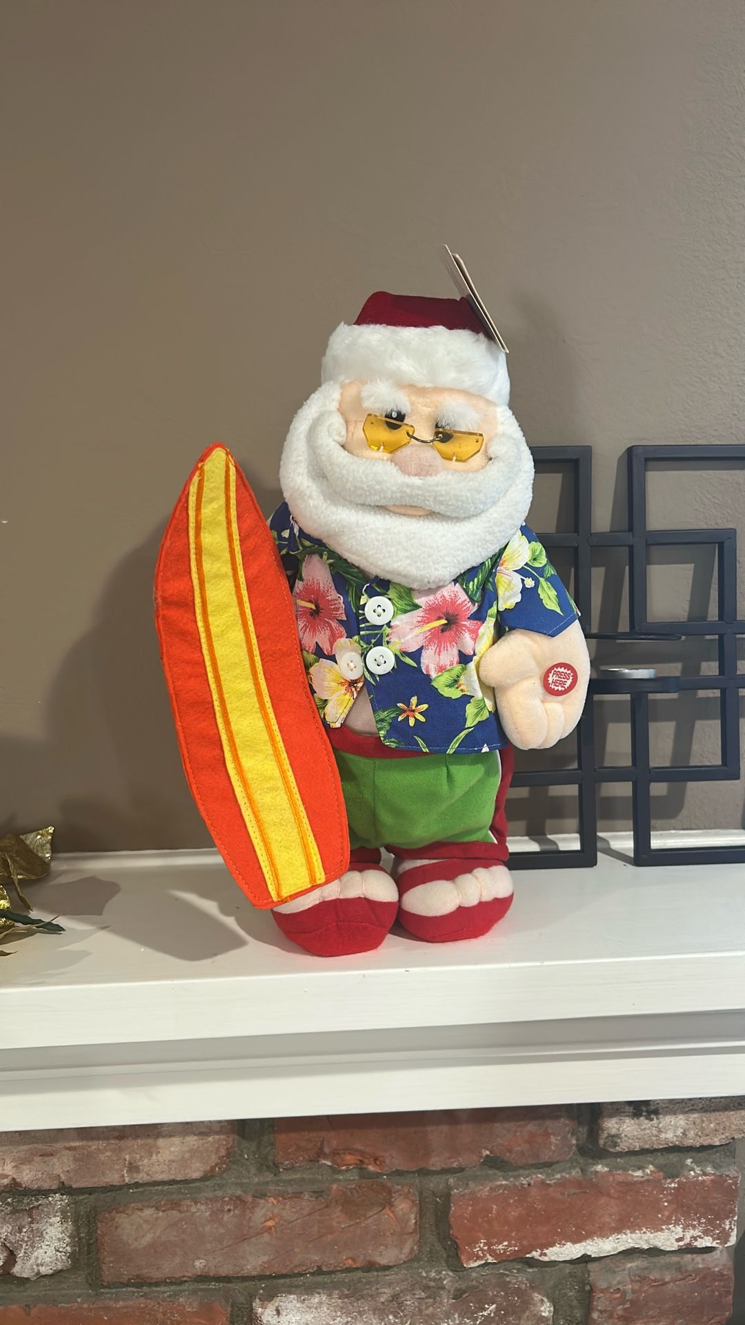 Surfing Santa Musical Doll With Tags 