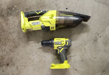 Ryobi drill and vacuum