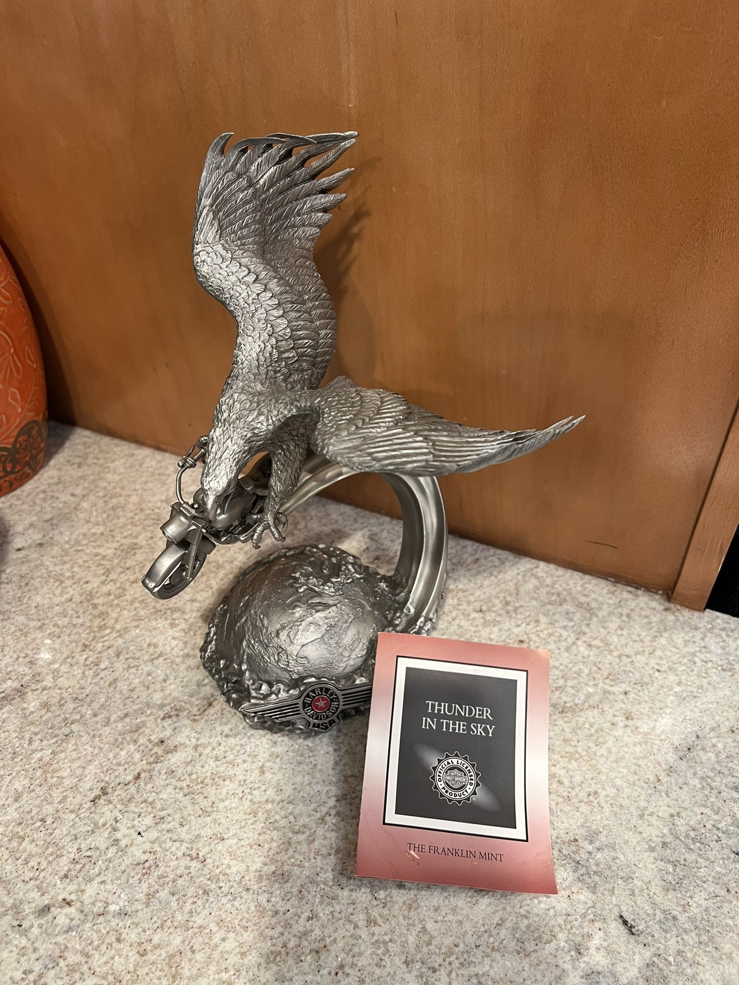 Harley-Davidson Fatboy Franklin Mint Pewter Statue “Thunder